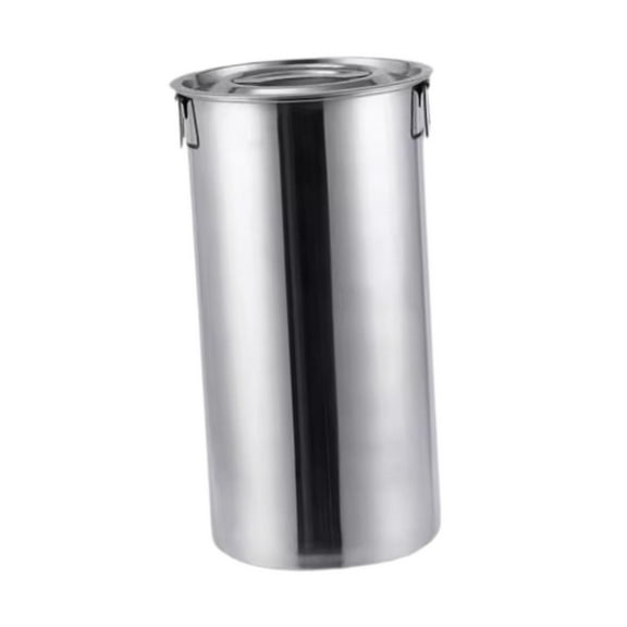 Kuntesetty Stainless Steel Bucket with Lid Multipurpose Easy to Clean Milk Can for Barbecue 22x40cm15L