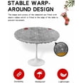 thumbnail image 2 of Christmas Snowflake Round Tablecloth for 36"-44" Tables, Waterproof Outdoor Table Cloths 44 Inch Round Fitted Tablecloth with Elastic, Xmas Balls Farmhouse Wooden Grain Grey Table Cloth Cover, 2 of 4