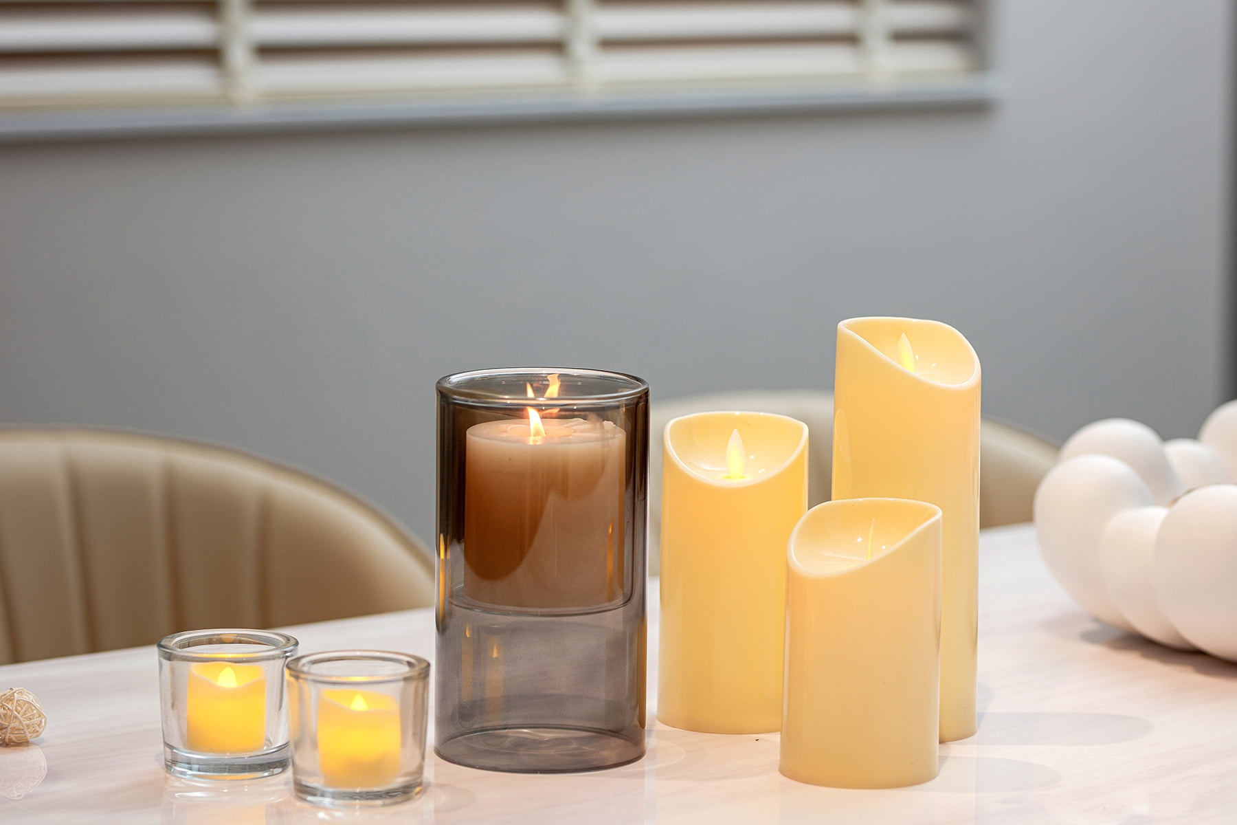 Mainstays Smoke Floating Glass Home Candle Holder Medium