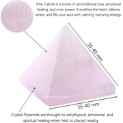 Pink Calcite Pyramid Crystal Healing Stones - 1.5 Inch