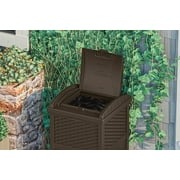 Suncast Outdoor Wicker Trash Hideaway Suncast Outdoor Wicker Trash Hideaway Image 3 Of 4