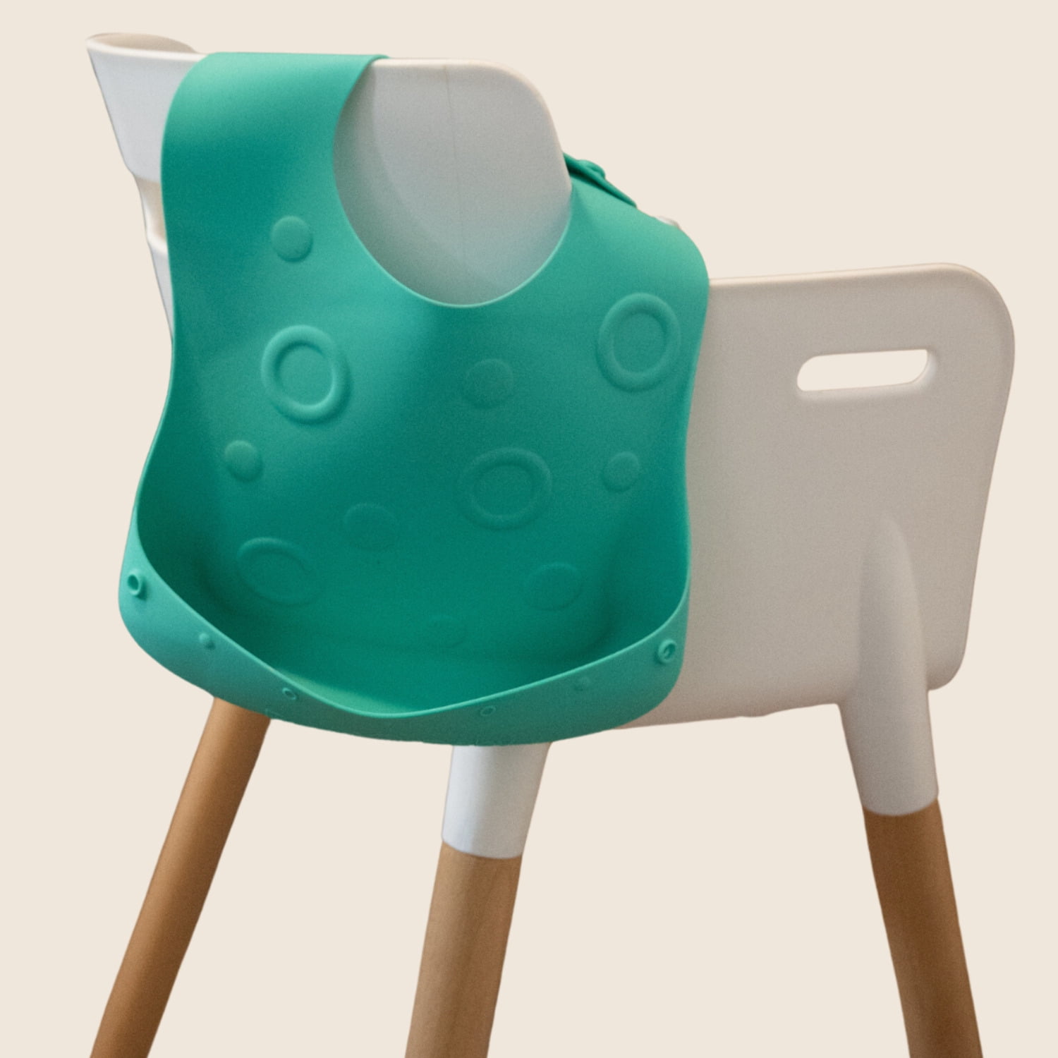 Busy Baby Silicone, BPA-Free Toddler and Baby Bib with Food Catcher and Utensil Straps, Spearmint