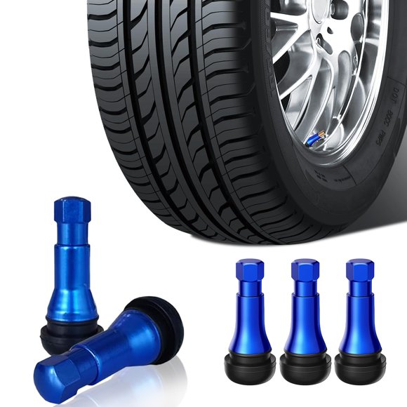 Bhock Auto 5 Piezas Tr413 Vástago De Válvula De Goma Cromada Vástago De Válvula De Neumático A Presión Para Orificios De Llanta De 0,453 Pulgadas Ajuste Universal Para Automóviles Y Camiones (Azul)