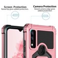 thumbnail image 5 of TJS for AT&T Maestro 3 Phone Case, with Tempered Glass Screen Protector, [Military Grade] Robotic Magnetic Support Car Mount Metal Ring Holder Kickstand Cover (Rose Gold), 5 of 6