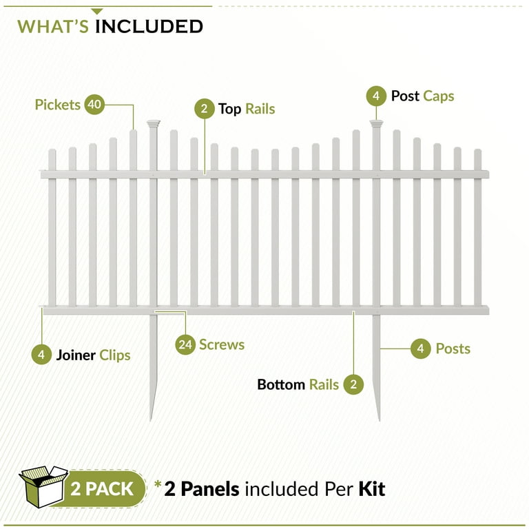 Zippity Outdoor Manchester No-Dig Vinyl Fence Kit, Garden Picket