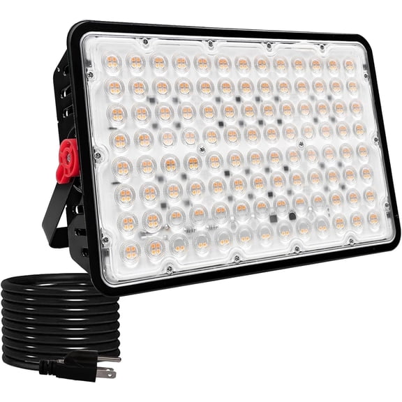 Indmird 1 pack 400W LED Flood Lights Outdoor, 3000K Warm White with Plug, Super Bright Security Lights Work Light, IP66 Waterproof, for Basketball Court, Yard, Garden, Playground