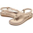 thumbnail image 2 of Correa de Tobillo de Las Mujeres Sandalias Planas Sandalias de Las Mujeres Peep Toe T-Correa Bohemia Verano Casual Cómoda Flip Flop Xishao ropa, 2 of 2