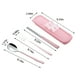 thumbnail image 3 of Juego portátil de cubiertos - tenedor, cuchara, palillos con estuche de acero inoxidable - Utensilios reutilizables para acampar para comer, trabajar, viajar - fáciles de limpiar, pulidor de, 3 of 7