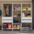 thumbnail image 5 of Madesa Garage Storage Rack with 4 Drawers, Open Shelves and Hanging Space 78"L Multiuse Modular Organization Cabinet for Tools - White, 5 of 11