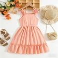 thumbnail image 5 of Gunia Girls Summer Dresses Sleeveless Floral 3D Tiered Ruffle Boho Style Dress Orange Dresses For Girls For Toddler Littie Kids Teen 3-10 Years, 5 of 7