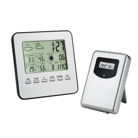 

Wireless Thermometer Hygrometer 4 Weather Shows 7 Language Changeable Digital Temperature Measurer