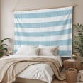 thumbnail image 3 of Blue Striped Tapestry for Bedroom Wall Hanging Tapestry, Rustic Farmhouse Stripes Ceiling Backdrop Tapestries Poster Blanket Wall Decor for Teens Room Living Room Dorm 39" x 59", 3 of 8