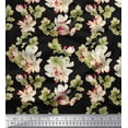 thumbnail image 1 of Soimoi Velvet Fabric Leaves & Magnolia Floral Decor Fabric Printed Yard 58 Inch Wide, 1 of 5