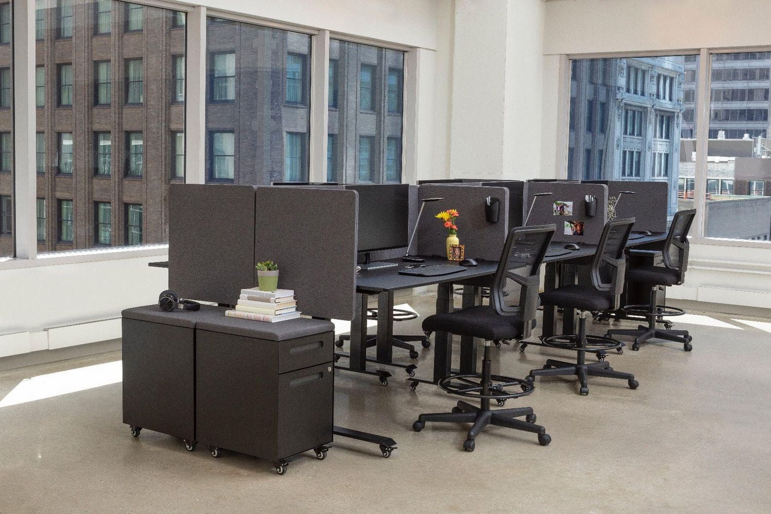 Luxor Récupère le Panneau de Confidentialité de Bureau de 48" de Largeur x 24" de Hauteur - Gris Ardoise