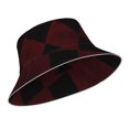 thumbnail image 2 of Fisherman Hat 22.8×5.9in Skin-Friendly Lightweight Breathable Folding Reflective Double Face For Daily Travel Business Camping Argyle Plaid Darkred_3, 2 of 8