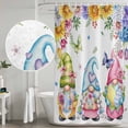 thumbnail image 5 of Spring Easter Shower Curtain, Waterproof Shower Curtains for Bathroom, Watercolor Eggs Gnomes Floral Butterflies Plants Washable Fabric Bathtub Curtain Set Bath Decor with 12 Hooks Extra Long 72"x96", 5 of 8