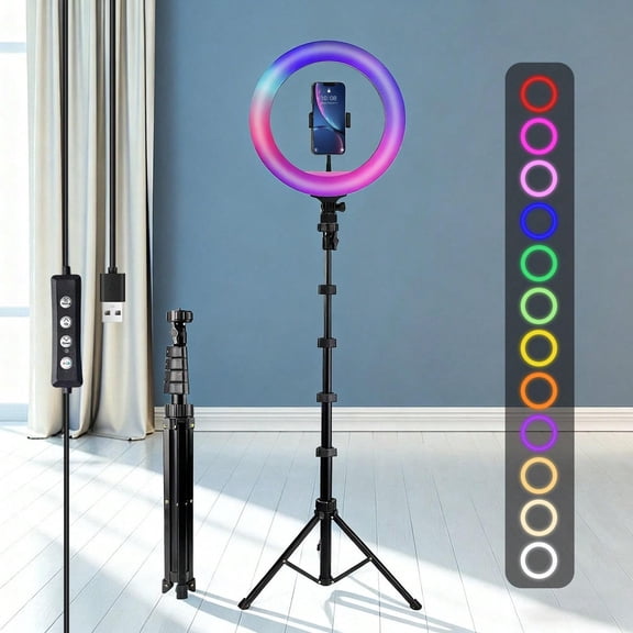 ZOMEI 10 inch LED Ring Light with Foldable Tripod — Perfect for YouTube Shorts, Beauty Bloggers, Professional Studio Product Photography, and Instagram Video Production#ChristmasGift