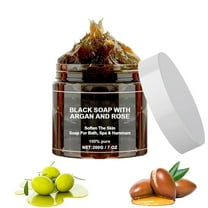 1/2/3PCS Morocco Black Beldi Soap, Black Soap with Argan and Rose, Morocco Black Soap, Organic Moroccan Black Soap, Exfoliating Shower Gel for Soft Skin