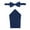 Navy, variant on CTM  Woven Bow Tie and Handkerchief Set (Men)