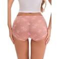 thumbnail image 2 of DARING DIVA Women's High-Waisted Extended Crotch Panties 3 Pcs XL Pink, Gray, Beige, 2 of 6