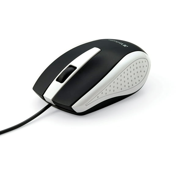 Verbatim Corded Notebook Optical Mouse - White - Optical - Cable - White - 1 Pack - USB Type A - Scroll Wheel | Bundle of 5