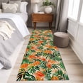 thumbnail image 4 of 2'x6' Rug Runners for Hallways Kitchen, Orange Green Palm Leaves Non Slip Entryway Beside Floor Carpet Runner, Summer Tropical Floral Washable Laundry Room Bedroom Throw Rugs Mat for Family Pet, 4 of 8