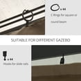 thumbnail image 4 of Outsunny 10' x 12' Universal Gazebo Sidewall Set with Panels, Hooks and C-Rings Included for Pergolas and Cabanas, Dark Brown, 4 of 5