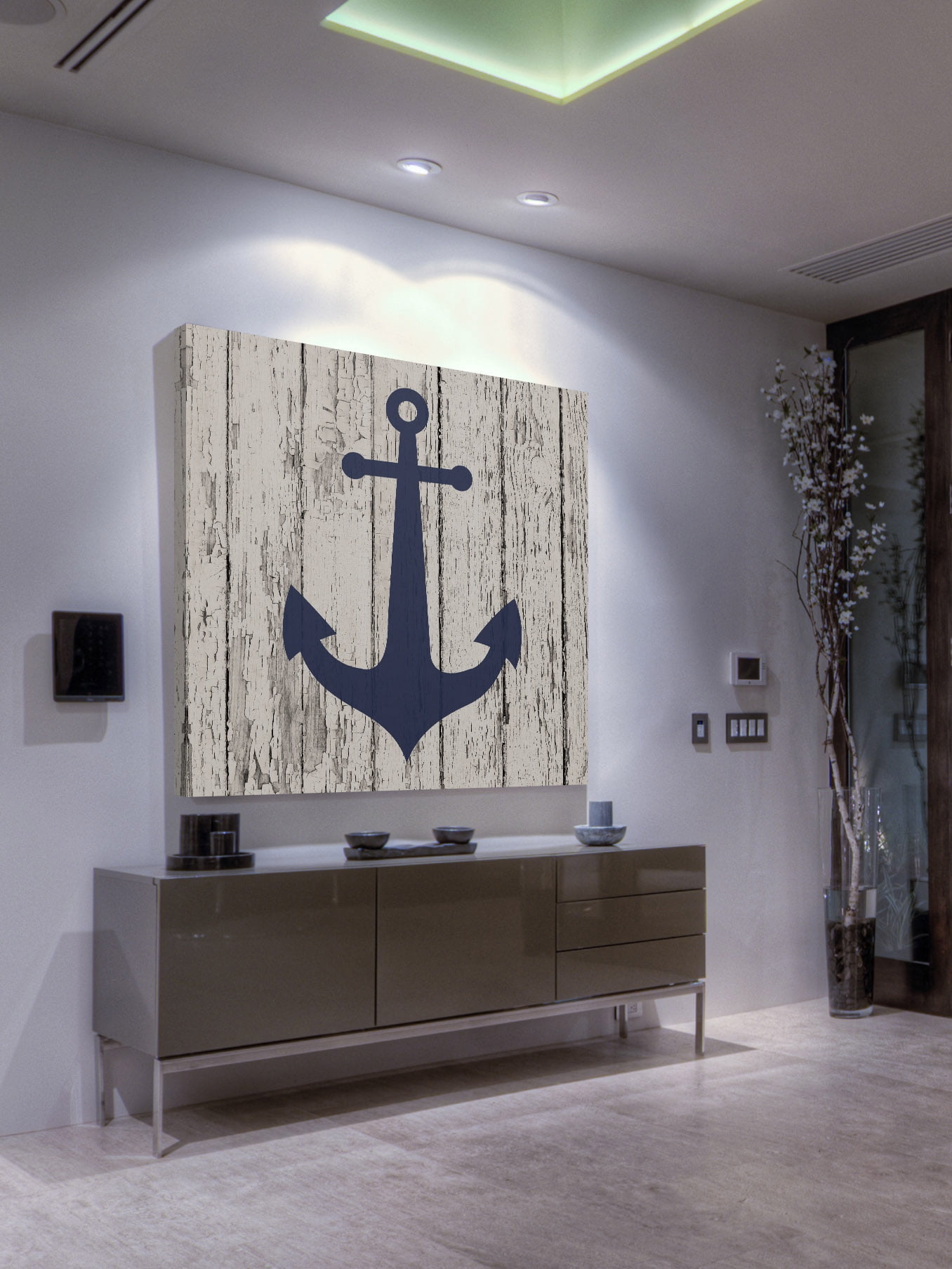 Marmont Hill Blue Anchor Painting Wall Art Print