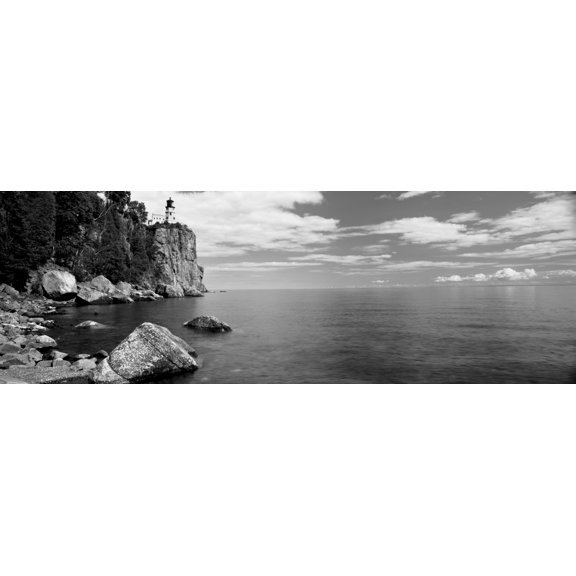 Lighthouse on a cliff Split Rock Lighthouse Lake Superior Minnesota USA Canvas Art - Panoramic Images (12 x 36)