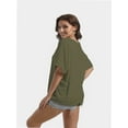 thumbnail image 4 of Oversized T Shirts for Women Short Sleeve Loose Fit Crewneck Summer Tops Casual Basic Rolled Sleeves Tee Shirt, 4 of 4