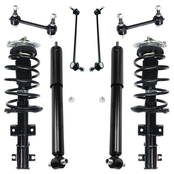 Detroit Axle - 8pc Suspension Kit for FWD Volvo S60 S80 V70 [w/o Nivomat Self Leveling Susp.] Complete 2 Front Struts w/Coil Spring 2 Rear Shock Absorbers 4 Front Rear Sway Bars Replacement