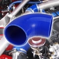 thumbnail image 2 of 80mm 3.15" ID 90 Degree Elbow Engine Silicone Hose Blue for Car Intercooler Intake Piping with 2 Pcs Clamps, 2 of 6