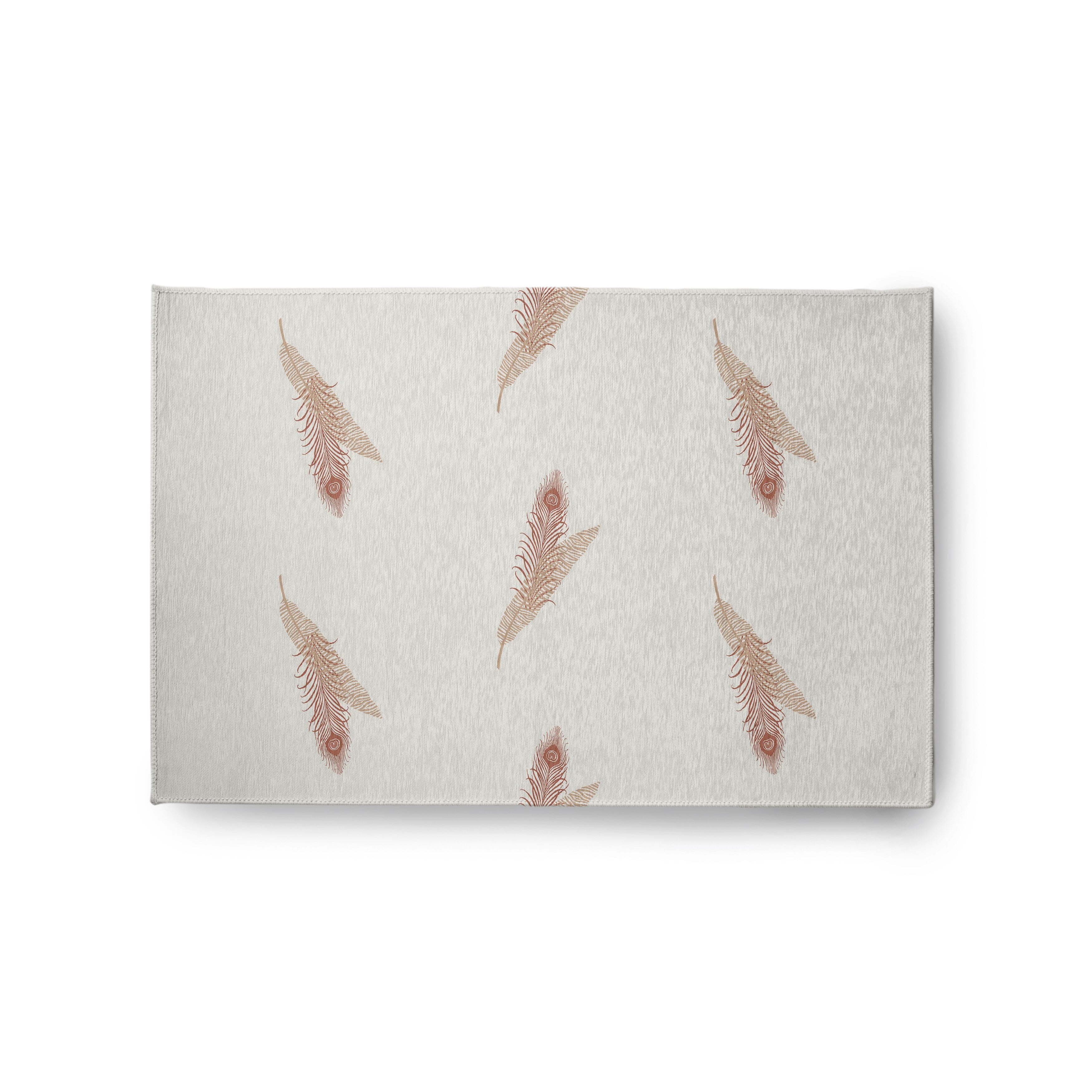 Simply Daisy 2' x 3' Ligonberry Red Feather Stripe Spring Chenille Rug
