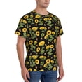 thumbnail image 2 of Bixox Men's Bees and Sunflowers Printed Short Sleeve Skinny Athletic T-Shirt, 2 of 6