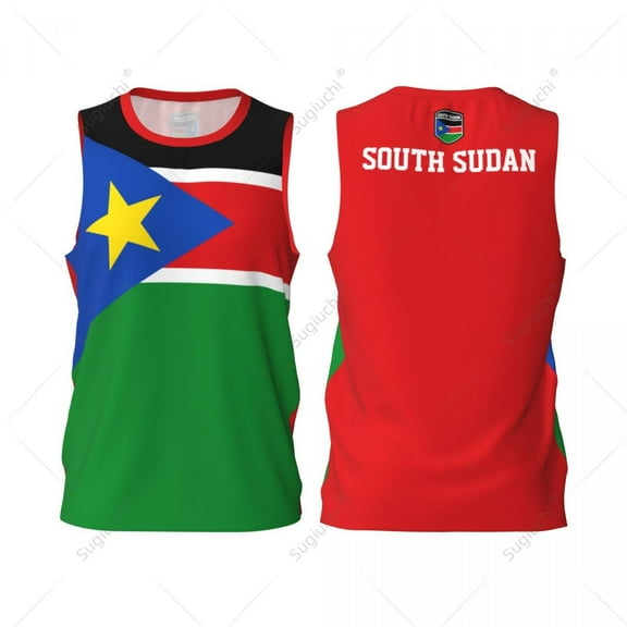 South Sudan Flag Men Basketball Sports Jersey Running Fitness Multifunction Sleeveless tshirt Exclusive Custom Name Nunber