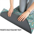 thumbnail image 3 of Light Blue Cartoon Narwhal Rainbow Pattern Hot Yoga Mat Towel Non Slip for Hot Yoga - Quick-Drying Yoga Mat Cover with 4 Corner Pockets with Travel Bag - Hot Yoga Towel Non Slip 70"x26", 3 of 6