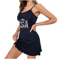 thumbnail image 5 of Taylonsss Womens Summer Short Nightdress Round Neck Spaghetti Strap Printed Front Comfy Sleepwear, 5 of 6