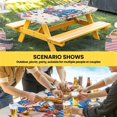 thumbnail image 6 of Independence Day Table Cloths for 3 Foot Rectangle Tables, Farmhouse American Flag Truck Star Burlap Patio Waterproof Elastic Fitted Tablecloths, Washable Rectangular Table Cover for Camping, 6 of 8