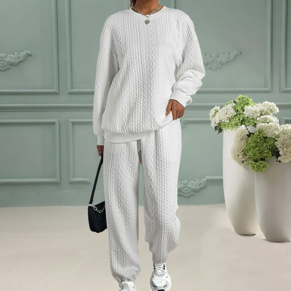 Women's 2 Piece Sweatsuits Set Long Sleeve Oversized Sweatshirt Sweatpants With Pockets Womens Party Outfits Womens Sweatpants Open Bottom Ladies Working Suits And Dresses Body on Buckle High Neck