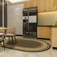thumbnail image 4 of Ottomanson Non-Slip Area Rug for Living Room 5' x 6'6" Oval Durable Low Profile Carpet, Brown Border, 4 of 8
