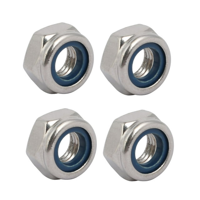 Unique Bargains 4pcs M10 x 1.5mm Pitch Metric Thread 304 Stainless Steel Left Hand Lock Nuts