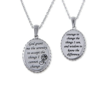 Connections from Hallmark Stainless Steel Oval Serenity Prayer Pendant