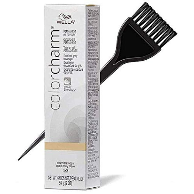 WeIla Color Charm GEL Permanent Haircolor (w/Sleek Brush) Hair Color Dye for Excellent Gray Coverage, Gelfuse Technology (12A/1210 Frosty Ash)