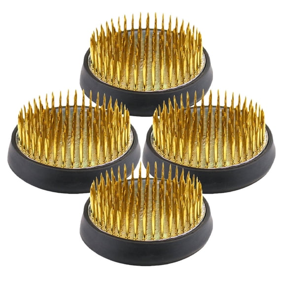 TEHAUX 4Pcs Copper Pin Flower Frog Holder for Elegant Indoor and Outdoor Flower Arrangements