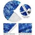 thumbnail image 2 of 47.2" Lovely Christmas Tree Skirt, Small Mini Tree Skirt Ornament with Christmas Santa Claus Elk Moon House for Party Holiday Home Christmas Decorations (Blue Glitter Snowflakes), 2 of 12