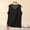 Black, variant on Women's Solid Color Bamboo Viscose Pajama Tank Top V Neck Sleeveless Sleep T-Shirt Gray XXXL(XXXL)