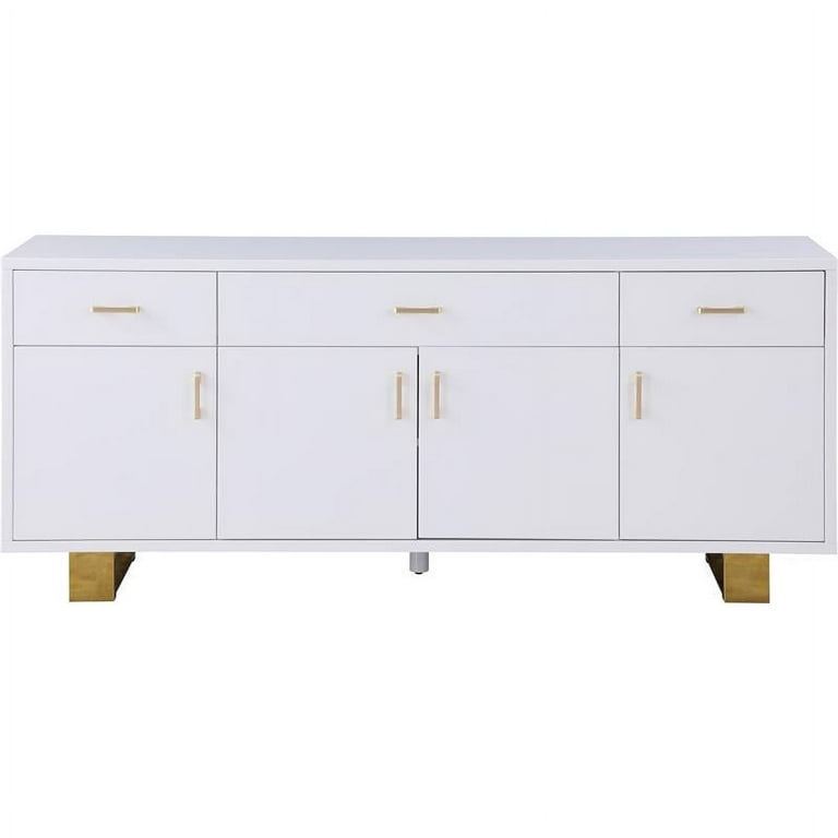 Meridian Furniture Excel Sideboard/Buffet - White & Gold Meridian Furniture Excel Sideboard/Buffet - White & Gold