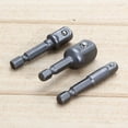 thumbnail image 4 of 3 Pcs Socket Adapter Drill Bits Set Hex Shank 1/4" 3/8" 1/2" Impact Driver Tool, 4 of 7