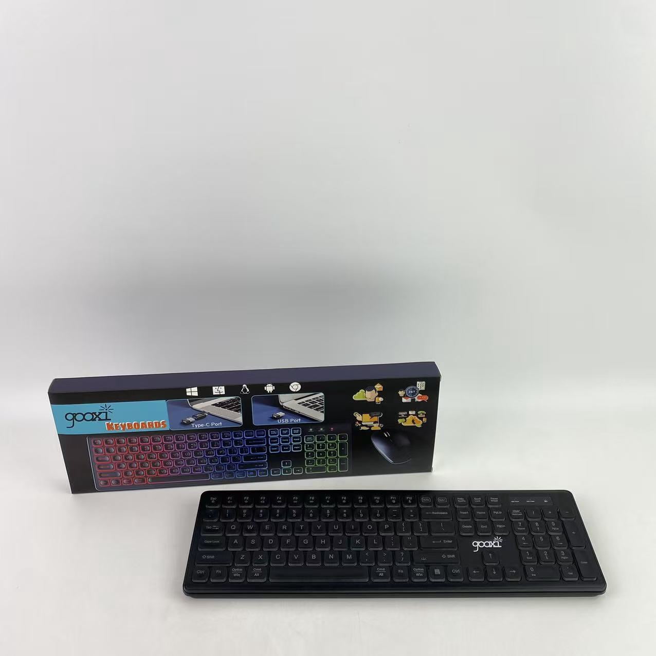 gooxi Computer peripheral devices, wireless keyboard, rechargeable and illuminated letters, full-size