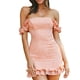 thumbnail image 3 of Lucakuins, vestido ajustado de encaje Floral para mujer, cuello barco, espalda descubierta, volantes, vestido de cóctel, minivestido de fiesta de verano Lucakuins  moda, 3 of 9